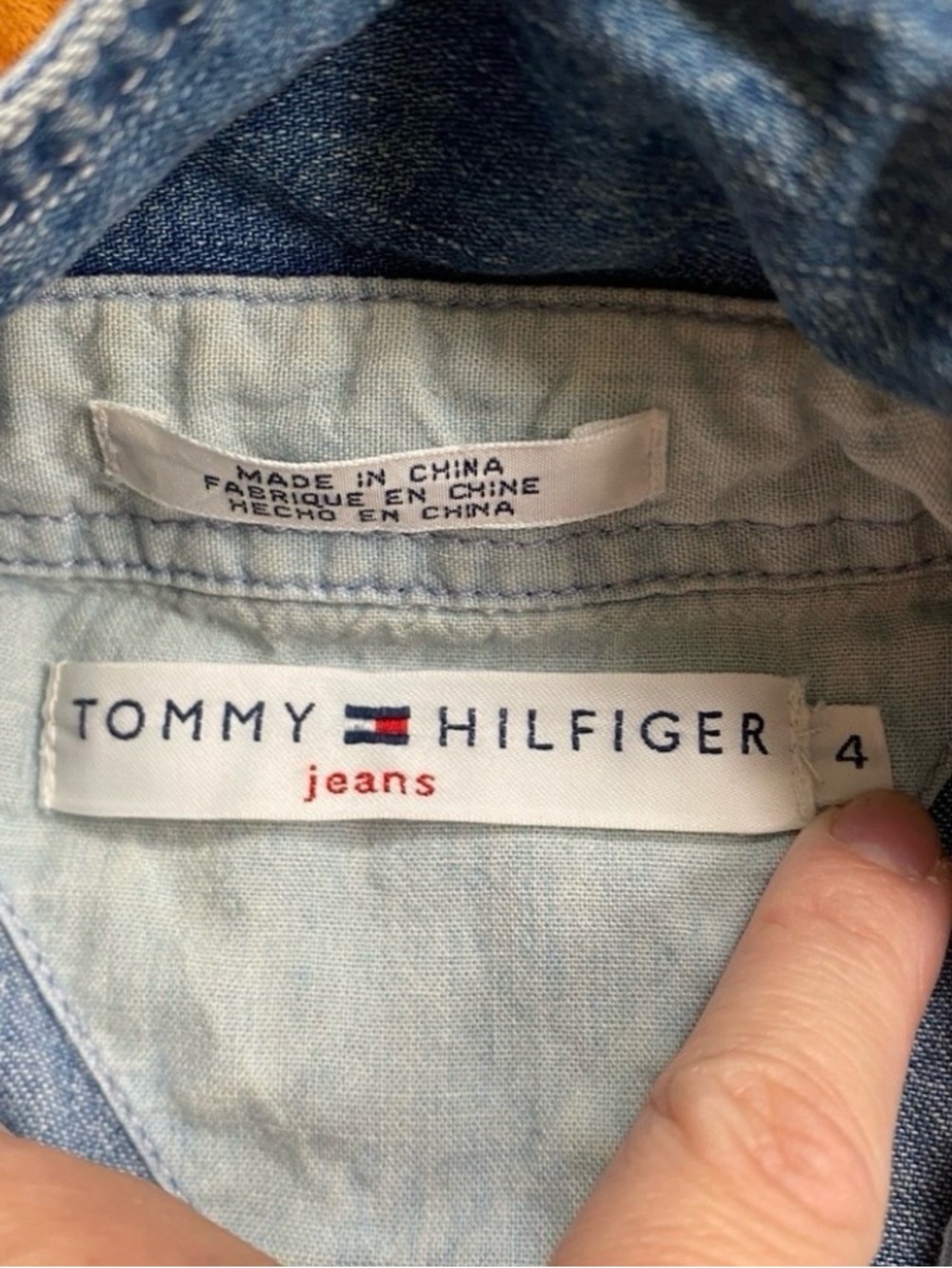 Tommy Hilfiger Women's Blue Denim Short Sleeve Button Down Dress Size 4 Western - Picture 13 of 16